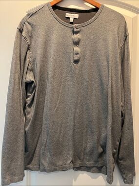 C2 by Calibrate Men's Long-Sleeve Henley in Gray